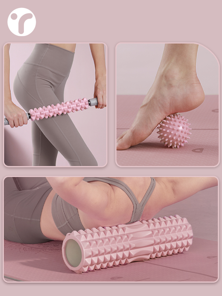 Foam Roller - ソリッドフォームシャフトメイスマッサージローラー筋肉リラックスストレッチローラーヨガフィットネス機器（脚用）
