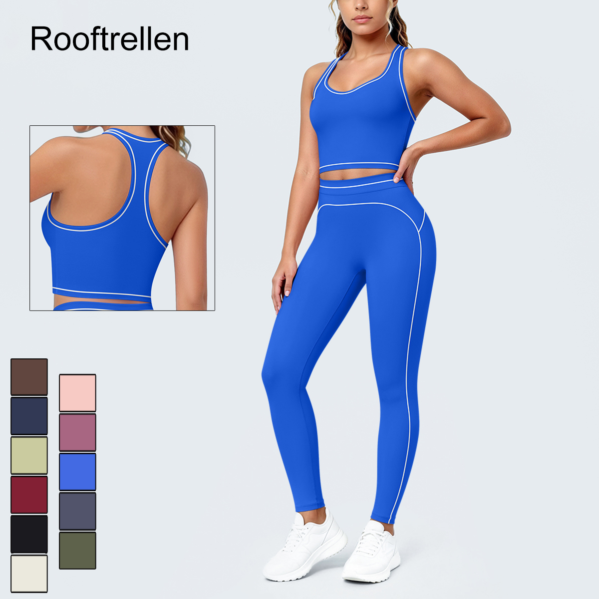 Yoga Fitness Kleidung - 女性用サマージムスポーツヨガセット 通気性ヒップアップフィットネスヨガレギンス 美背I字型ベスト（胸パッド付き）
