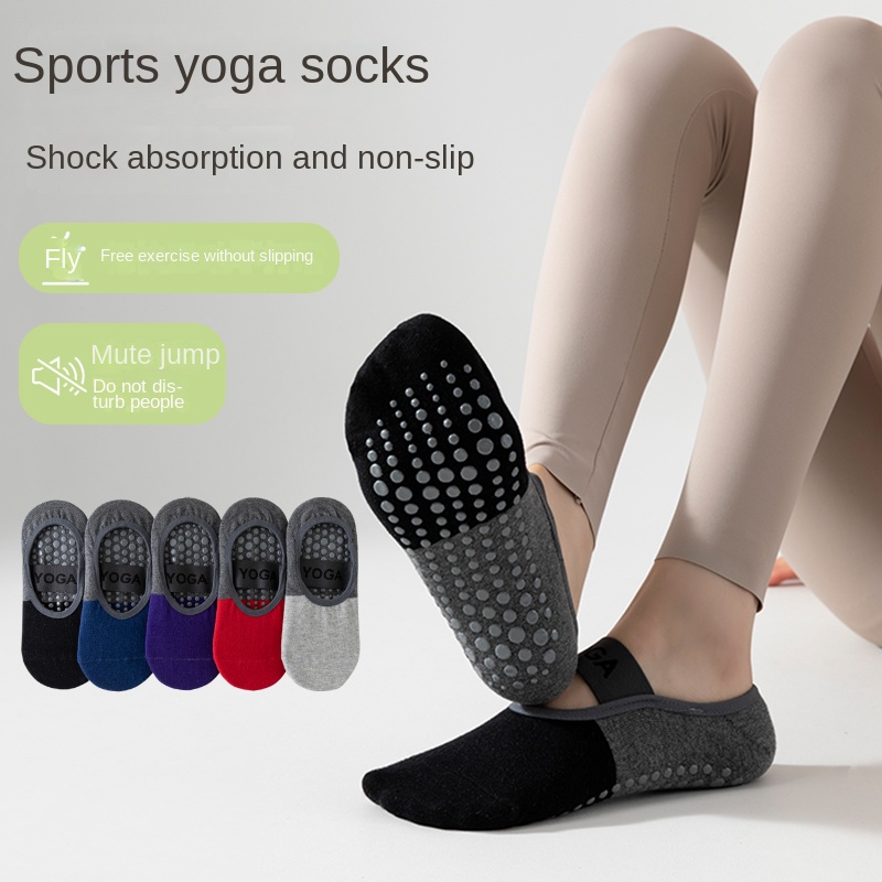 Fitness Yoga & Kickfit - 5足組 クロスボーダー プロ仕様 ヨガソックス、コットンストラップ付きシリコン滑り止め ピラティス フィットネス