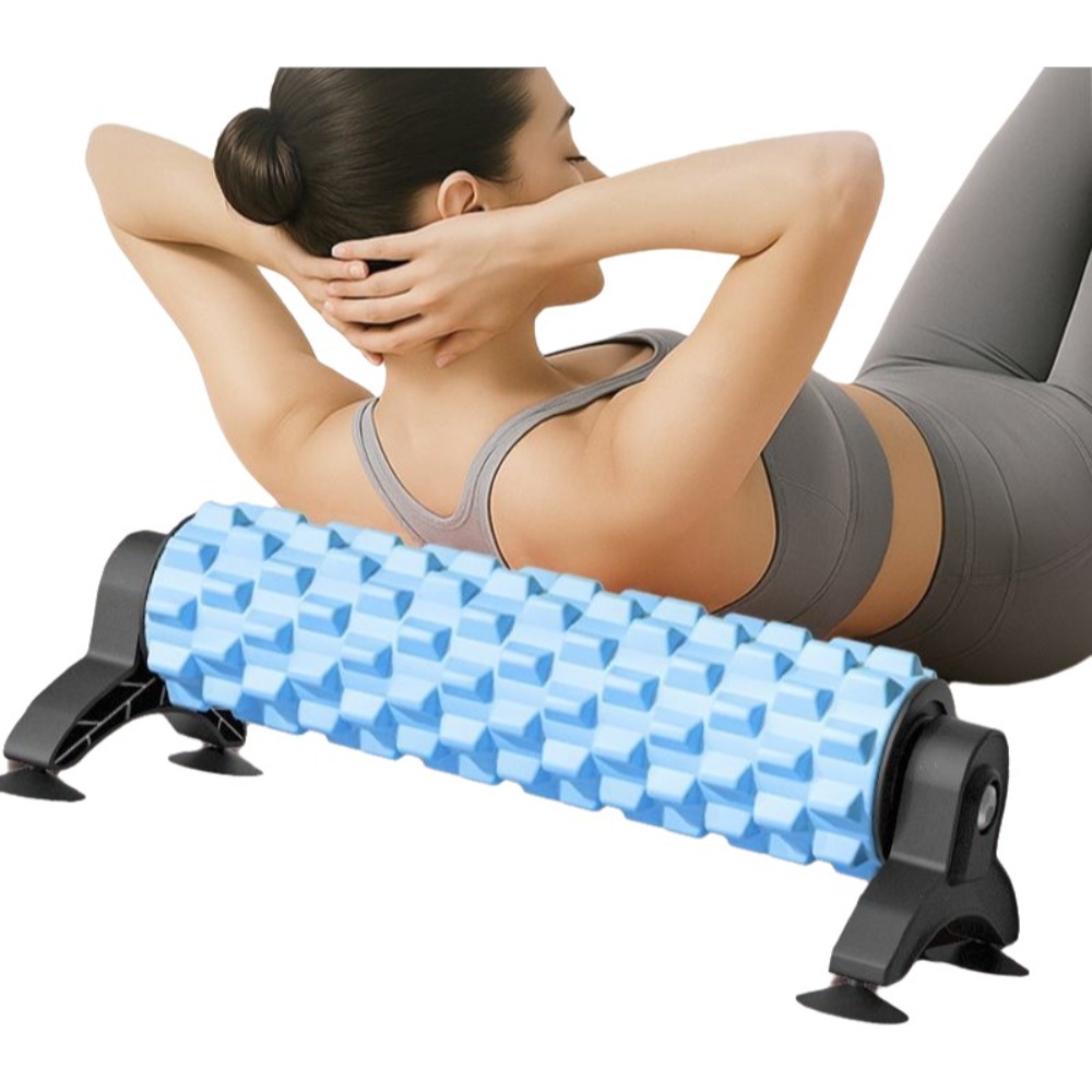 Foam Roller - 滑り止め吸盤付きフォームローラー、スタンド付き安定設計、EVAヨガコラム、多機能で使いやすい、ディープバックストレッチローラー