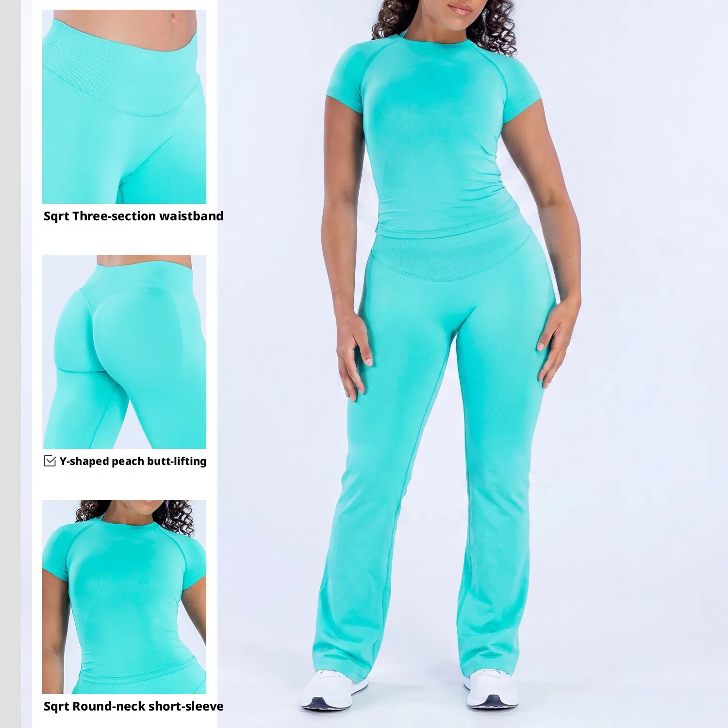 Yoga Fitness Leggings - DenyfWomen ヨガセット 2 個ワークアウトセットスポーツウェアジム服フィットネス長袖ハイウエストレギンスサイクリングショーツスポーツスーツ