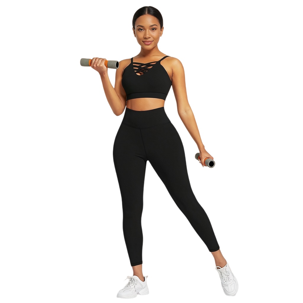 Fitness Yoga & Kickfit - 3ピース レディース ヨガ フィットネスセット - ジム