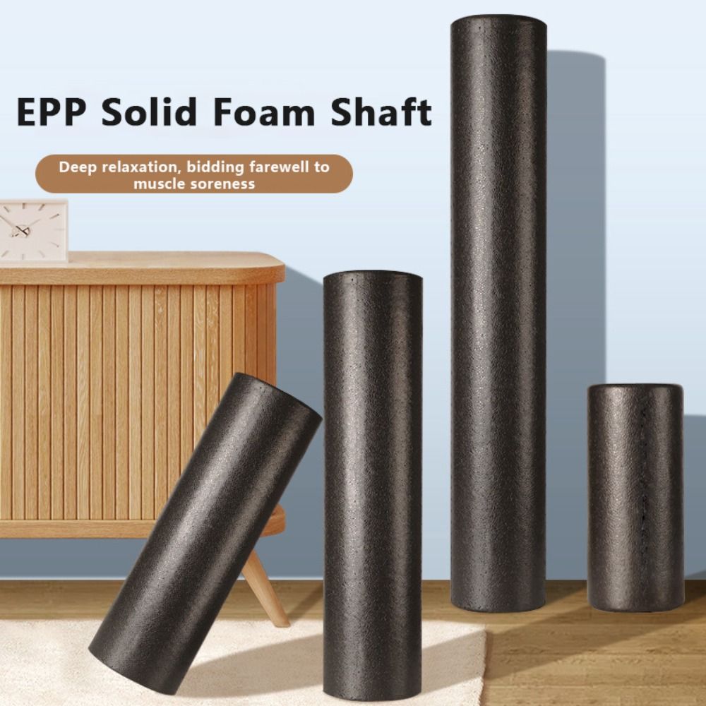 Yoga Fitness Roller - シンプルな高密度フォーム EPP ヨガフォームローラー ブラック ソリッドフォームシャフト ソリッドフォームローラー