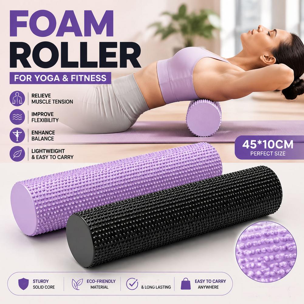 Yoga Fitness Roller - フィットネスマッサージフォームローラー迷彩ソリッドEVAヨガコラムフローティングポイントヨガローラー筋肉リラクゼーション製品 ﻿