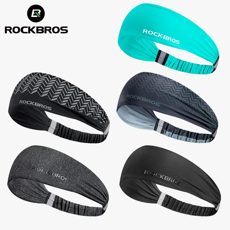 Yoga Fitness Band - Rockbros スポーツヘッドバンド男性女性ランニング汗止めバンドストレッチ弾性屋外スポーツ汗ヘッドバンドジムフィットネスヨガヘッドラップ