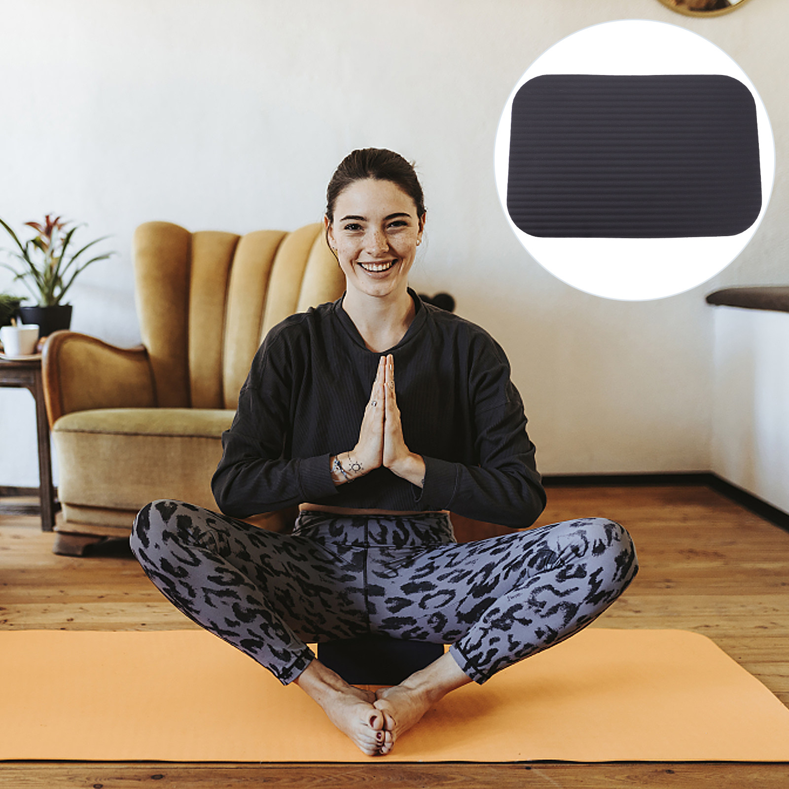 Thick Yoga Mat - ヨガ用ニーパッド1枚。厚手で快適な膝当てクッション。庭での作業やフィットネスに最適な膝サポートマット。