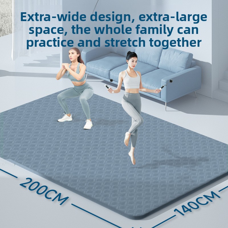 Thick Yoga Mat - 大型サイズ 2人用ヨガマット 超厚手 幅広2メートル 滑り止め 耐衝撃