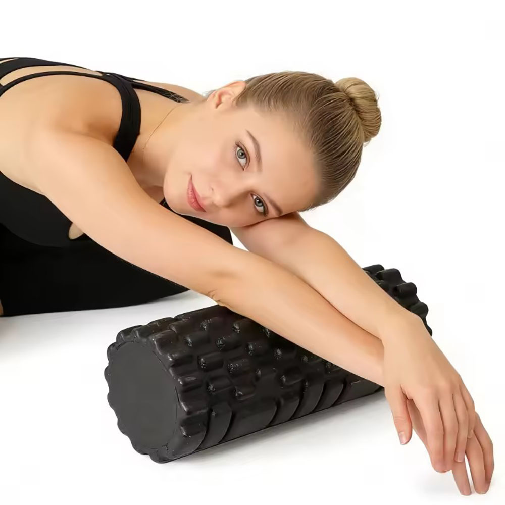 Yoga Fitness Roller - 33cmフォームローラー、筋肉マッサージ用、高密度フィットネスローラー、ヨガ、ピラティス、背中の痛み緩和、深部組織トリガーポイント用