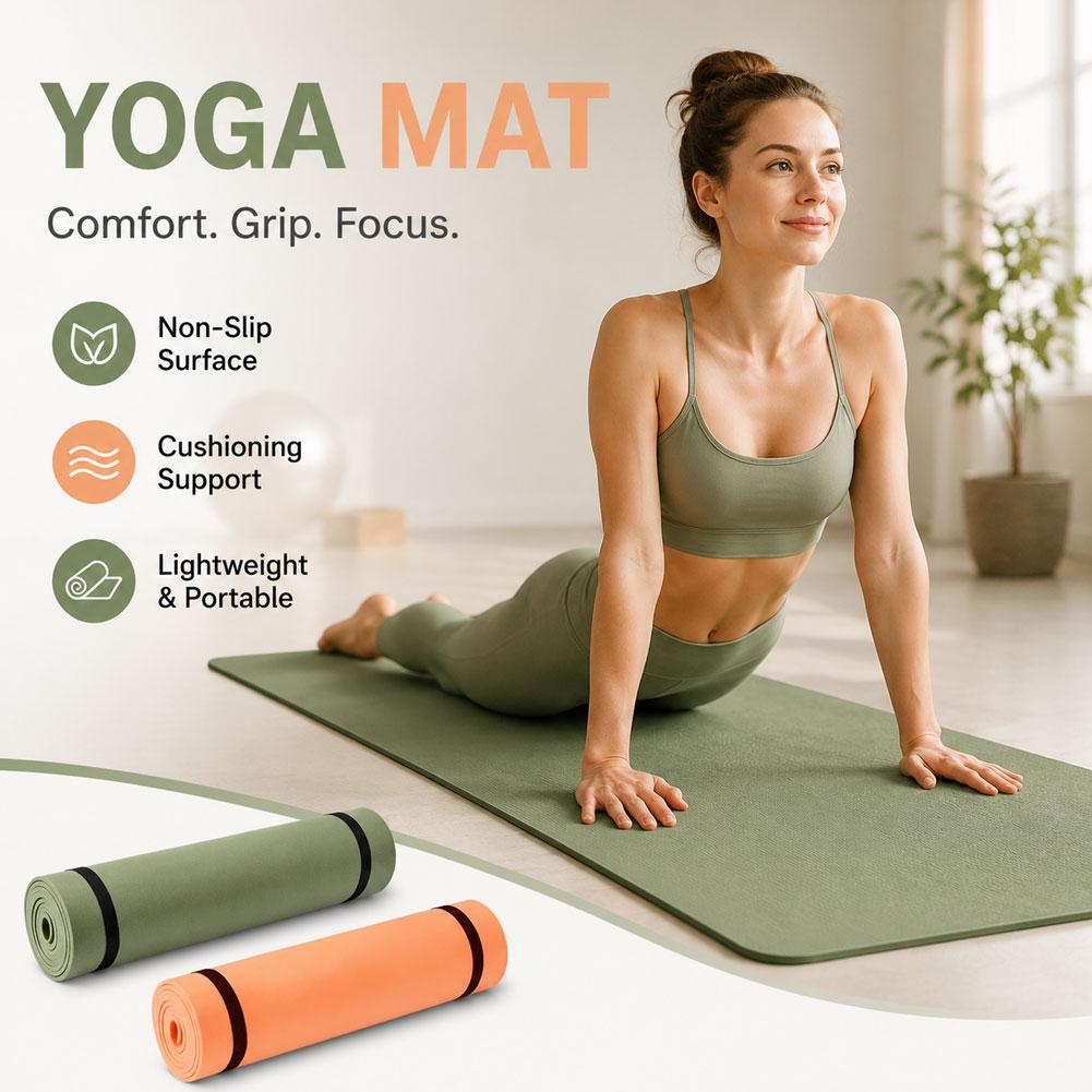 Thick Yoga Mat - 厚いヨガマット滑り止めスポーツフィットネスマットEVAコンフォートフォームヨガマットエクササイズヨガやピラティス体操マット用