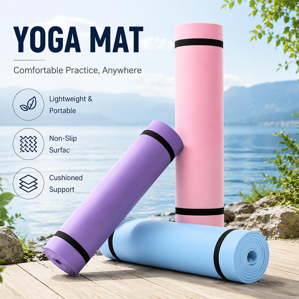 Thick Yoga Mat - 1/2 個厚いヨガマット滑り止めスポーツフィットネスマット EVA コンフォートフォームヨガマットエクササイズヨガやピラティス体操マット用