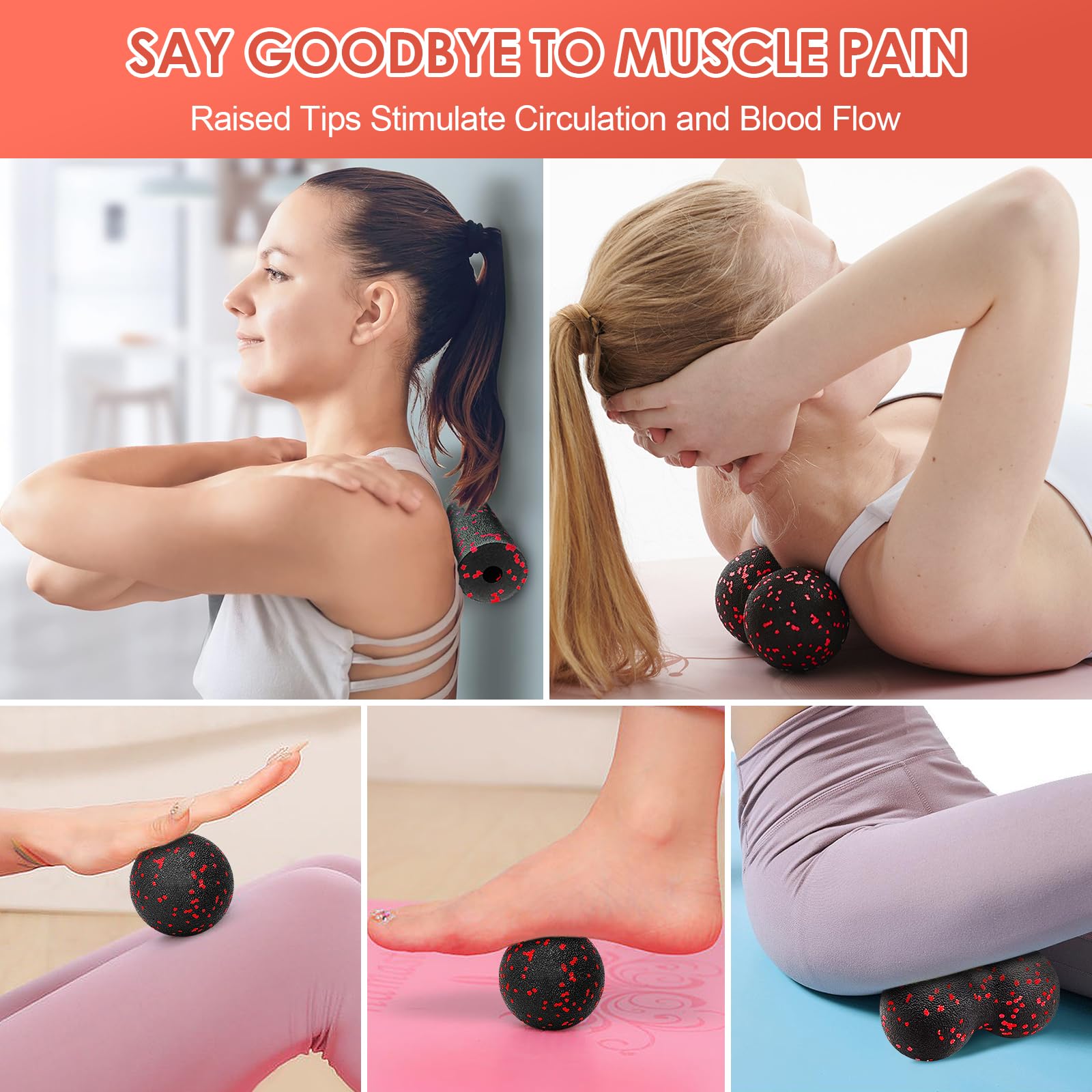 中空ヨガローラーマッサージピーナッツボールセット EPP フ - Yoga Fitness Roller のレビューと価格