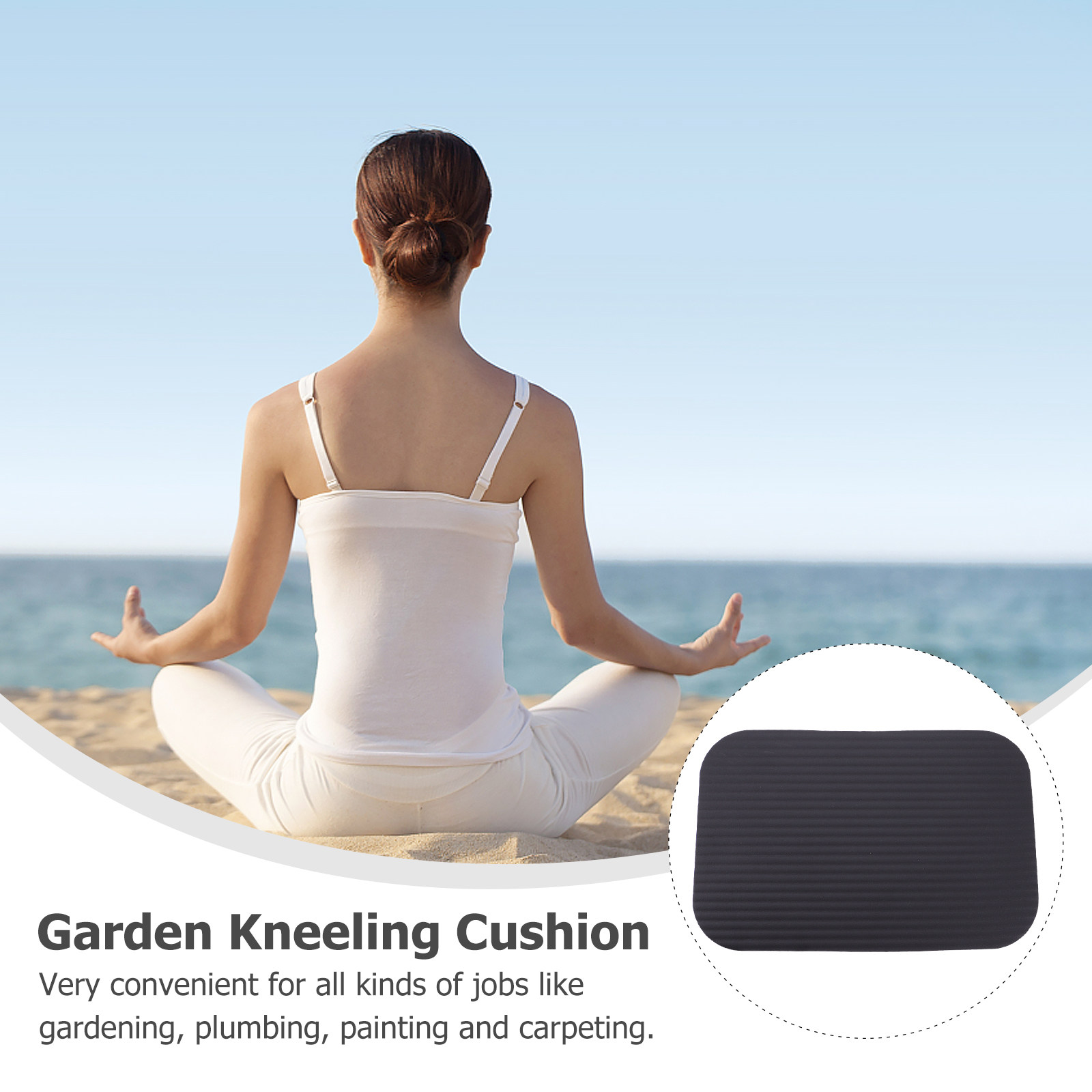 ヨガ用ニーパッド1枚。厚手で快適な膝当てクッション。庭での作 - Thick Yoga Mat のレビューと価格