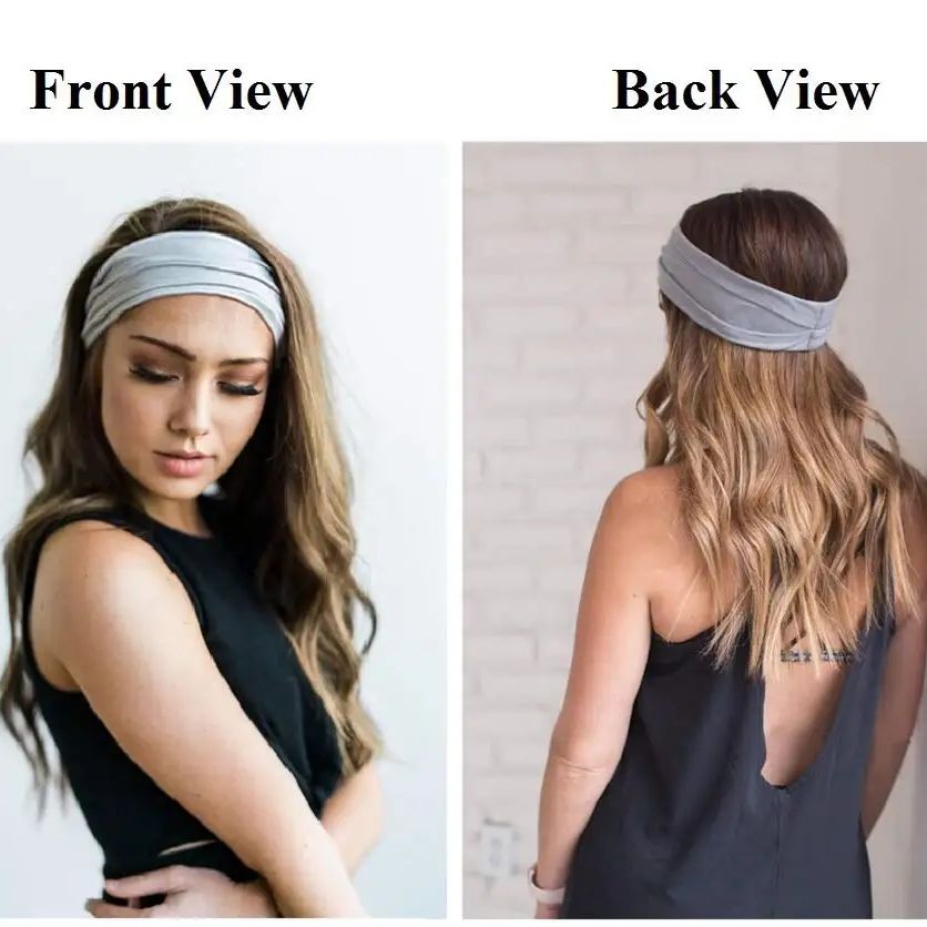 新しいソリッドカラーの弾性ヘアバンドヨガエクササイズ吸汗ヘッ - Yoga Fitness Band のレビューと価格
