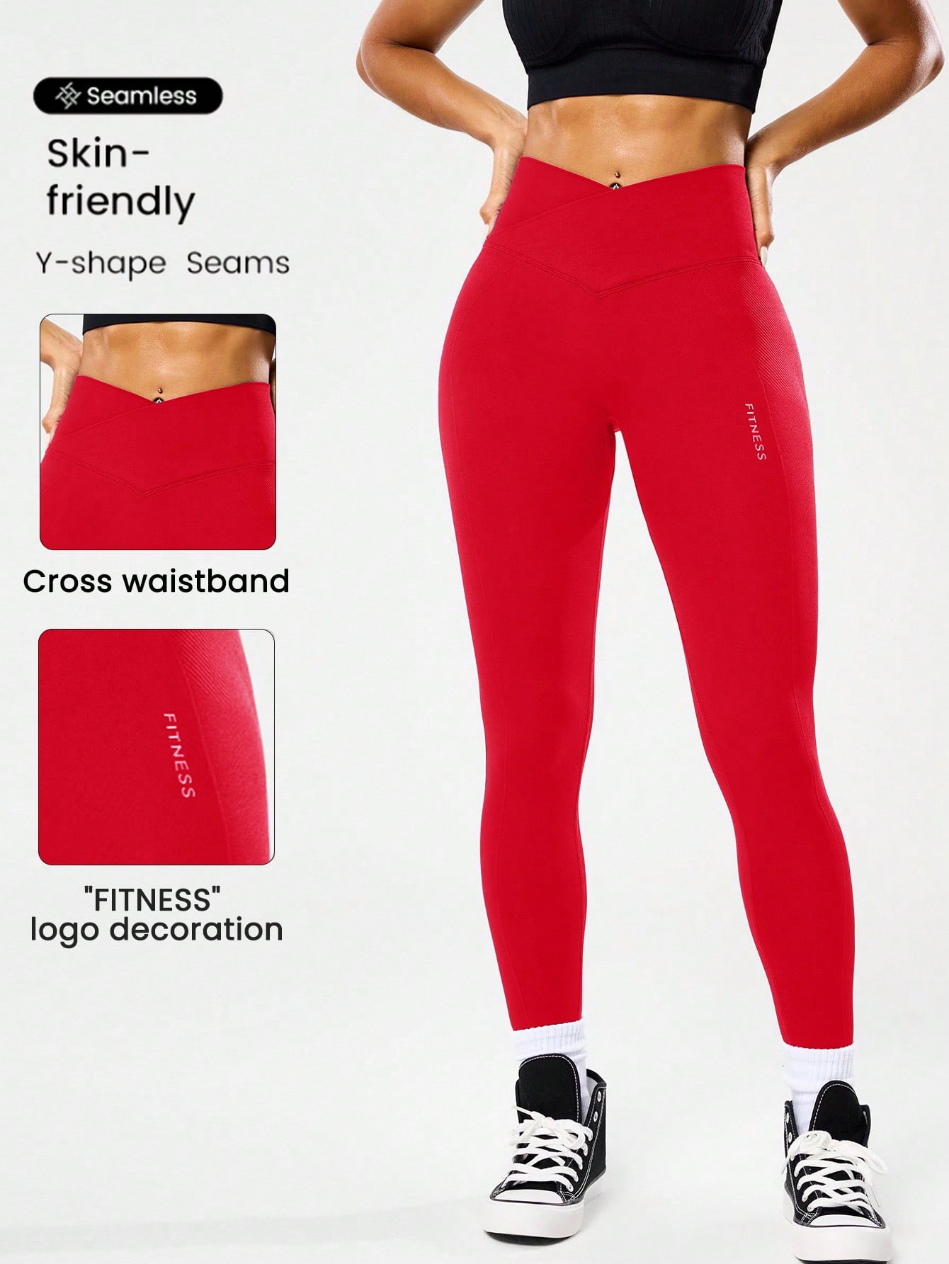 女性用ハイウエストシームレスヨガレギンス、4方向ストレッチ素 - Yoga Fitness Leggings のレビューと価格