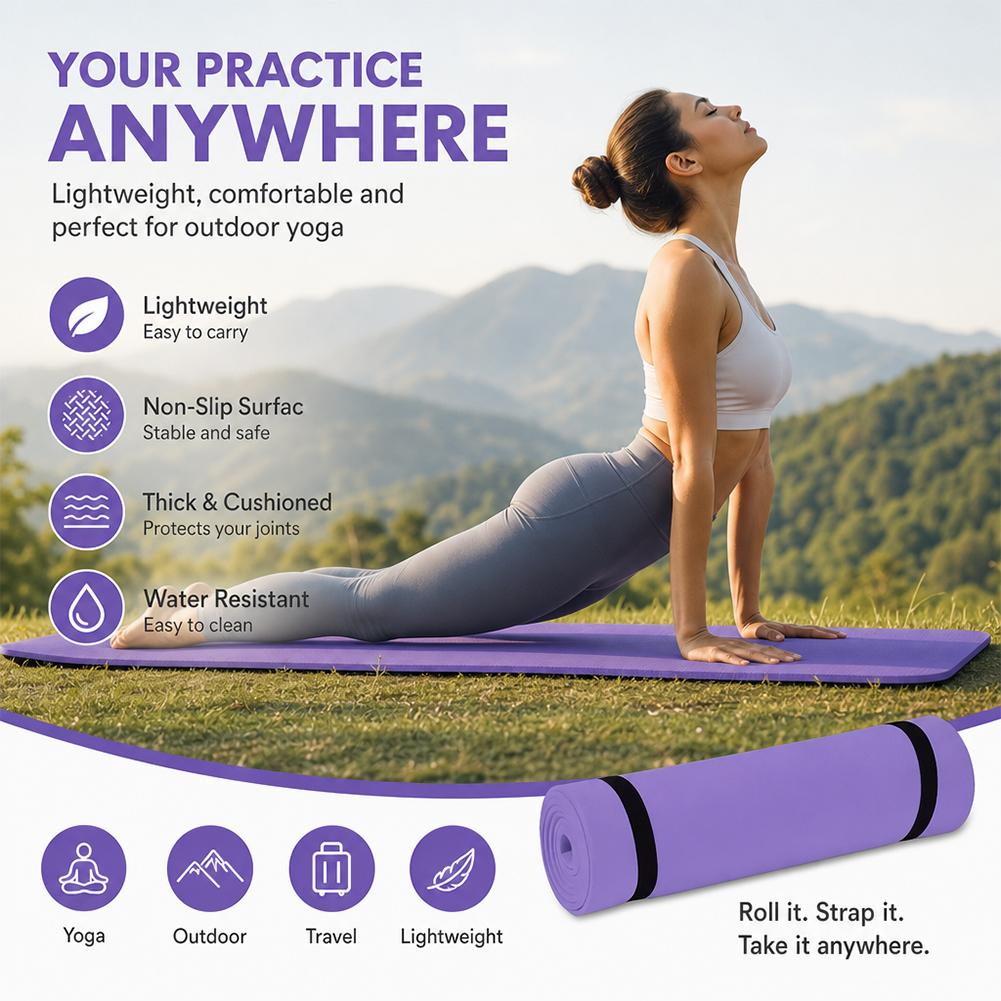 1/2 個厚いヨガマット滑り止めスポーツフィットネスマット  - Thick Yoga Mat のレビューと価格